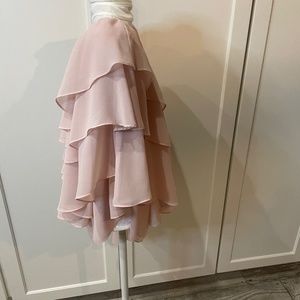 Scripted Blush one shoulder Ruffle Blouse
